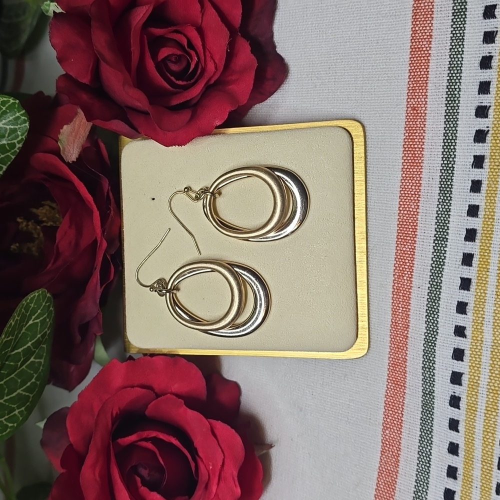 Gold and Silver Hook Earrings